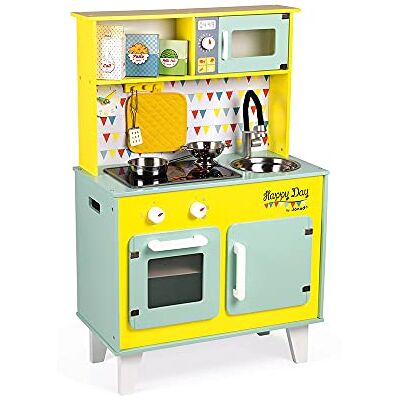 Janod J06564 Houten keuken, met koelkast en magnetron, geluid en licht, 7 accessoires inbegrepen, vanaf 3 jaar Janod J06564 Houten keuken, met koelkast en magnetron, geluid en licht, 7 accessoires inbegrepen, vanaf 3 jaar