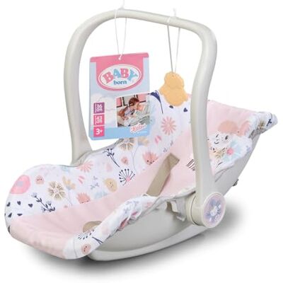BABY born Autostoeltje voor poppen van 36 cm & 43 cm Met bloemmotief, draaibare draagbeugel & 3-puntsgordel Hoogwaardig poppenaccessoire BABY born Autostoeltje voor poppen van 36 cm & 43 cm Met bloemmotief, draaibare draagbeugel & 3-puntsgordel Hoogwaardig poppenaccessoire