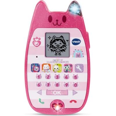 VTech Gabby en het magische huis, de educatieve smartphone, kindermobiele telefoon met achtergrondverlichting, 4 spellen, lichtgevende kattenoren, cadeau voor kinderen van 3 jaar tot 7 jaar inhoud in het Frans VTech Gabby en het magische huis, de educatieve smartphone, kindermobiele telefoon met achtergrondverlichting, 4 spellen, lichtgevende kattenoren, cadeau voor kinderen van 3 jaar tot 7 jaar inhoud in het Frans
