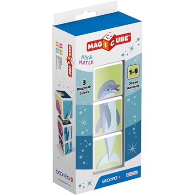Geomag MagiCube 113 MagiCube Ocean Animals – magnetische constructies en educatieve spellen, 3 magnetische kubussen Geomag MagiCube 113 MagiCube Ocean Animals – magnetische constructies en educatieve spellen, 3 magnetische kubussen