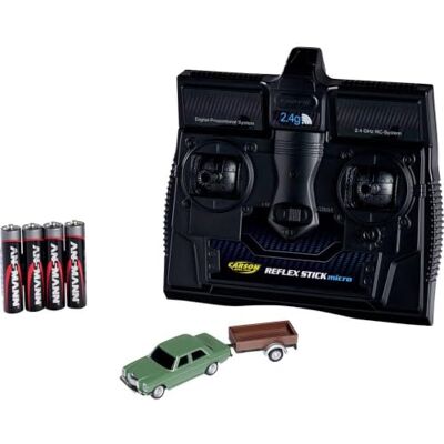Carson 500504169 1:87 M-B 200/8 groen met aanhanger 100% RTR rijklaar model, RC auto, H0 auto, RC model, diorama voertuig Carson 500504169 1:87 M-B 200/8 groen met aanhanger 100% RTR rijklaar model, RC auto, H0 auto, RC model, diorama voertuig