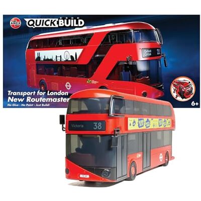 Airfix J6050 QUICKBUILD New Routemaster Bus Snap Together Bricks Build and Create modelbouw, meerkleurig Airfix J6050 QUICKBUILD New Routemaster Bus Snap Together Bricks Build and Create modelbouw, meerkleurig