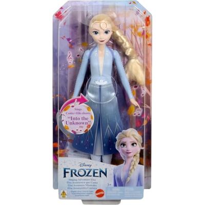 Mattel Disney Frozen Elsa "In A Other World" zingende pop gekleed in haar iconische outfit, treedt "In A Other World" uit de Disney-film Frozen 2, HXD36 Mattel Disney Frozen Elsa "In A Other World" zingende pop gekleed in haar iconische outfit, treedt "In A Other World" uit de Disney-film Frozen 2, HXD36