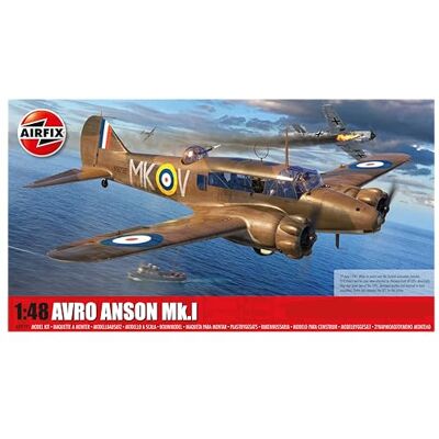 Airfix A09191 Avro Anson Mk.I modelbouwset van kunststof voor volwassenen en kinderen vanaf 8 jaar, set bevat spanen en stickers, model in schaal 1:48 Airfix A09191 Avro Anson Mk.I modelbouwset van kunststof voor volwassenen en kinderen vanaf 8 jaar, set bevat spanen en stickers, model in schaal 1:48
