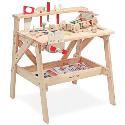Melissa & Doug Werkbank van massief hout, robuuste gereedschapsbank voor kinderen met werkbankschroef, gereedschapshouder en 55-delige bouwset, simulatiespeelgoed voor kinderen vanaf Melissa & Doug Werkbank van massief hout, robuuste gereedschapsbank voor kinderen met werkbankschroef, gereedschapshouder en 55-delige bouwset, simulatiespeelgoed voor kinderen vanaf