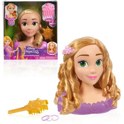Just Play Disney prinsessen kappershoofd Rapunzel, 7 accessoires, imitatiespellen, speelgoed voor kinderen vanaf 3 jaar Just Play Disney prinsessen kappershoofd Rapunzel, 7 accessoires, imitatiespellen, speelgoed voor kinderen vanaf 3 jaar