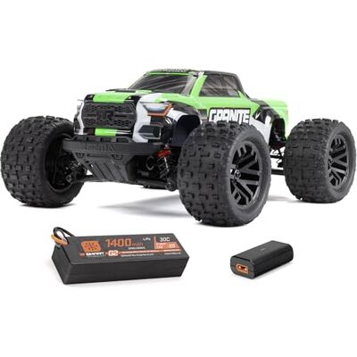 ARRMA Granite GROM op afstand bestuurbare auto, RC Auto 1/18, borstelloze motor boven 30 km/u, met accu en accessoires, groen, ARA2102T3 ARRMA Granite GROM op afstand bestuurbare auto, RC Auto 1/18, borstelloze motor boven 30 km/u, met accu en accessoires, groen, ARA2102T3