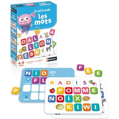 Nathan La Petite Ecole Woorden Woorden samenstellen, leren lezen Educatief spel Set van 6 progressieve spelletjes Voor kinderen van 4 tot 6 jaar Nathan La Petite Ecole Woorden Woorden samenstellen, leren lezen Educatief spel Set van 6 progressieve spelletjes Voor kinderen van 4 tot 6 jaar