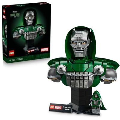 Lego Marvel Doctor Doom 76345 buste Set voor volwassenen, minifiguur, verzamelfiguur, woonkamerdecoratie, doe-het-zelf, naamplaatje, cadeau-idee, 379 delen Lego Marvel Doctor Doom 76345 buste Set voor volwassenen, minifiguur, verzamelfiguur, woonkamerdecoratie, doe-het-zelf, naamplaatje, cadeau-idee, 379 delen