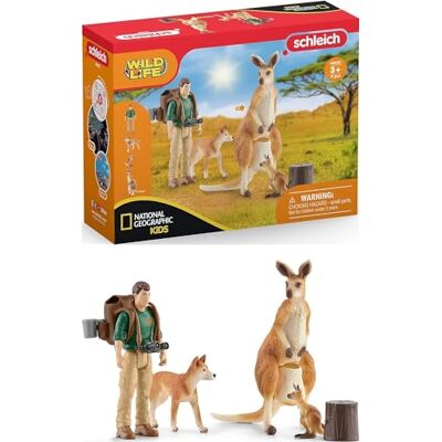 Schleich Oceanië Avonturen Set Kangoeroefiguren en Ranger Tom met accessoires Wild Life serie Schleich Oceanië Avonturen Set Kangoeroefiguren en Ranger Tom met accessoires Wild Life serie