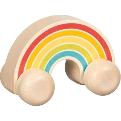 Goki 55845 Regenboog houten grijpauto voor kinderen, gemaakt in Duitsland, speelgoed ter bevordering van de sensorische ontwikkeling en fijne motoriek, heldere kleuren, vanaf 1 jaar Goki 55845 Regenboog houten grijpauto voor kinderen, gemaakt in Duitsland, speelgoed ter bevordering van de sensorische ontwikkeling en fijne motoriek, heldere kleuren, vanaf 1 jaar