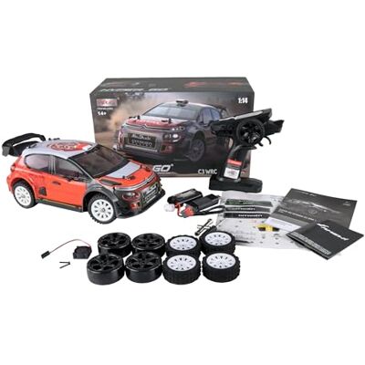 Amewi Hyper Go Citroen C3 WRC Rallye/Drift 4WD 1:14 borstelloos met gyro 45 km/u RTR zwart/rood Amewi Hyper Go Citroen C3 WRC Rallye/Drift 4WD 1:14 borstelloos met gyro 45 km/u RTR zwart/rood