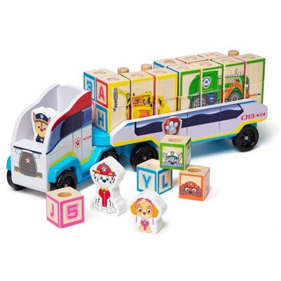 Melissa & Doug Paw Patrol Truck Houten Blokken ABC Puzzel Skye, Marshall, Chase 33 Stuks Educatief spel rollenspel houten speelgoed 3+ Cadeau voor jongens en meisjes Melissa & Doug Paw Patrol Truck Houten Blokken ABC Puzzel Skye, Marshall, Chase 33 Stuks Educatief spel rollenspel houten speelgoed 3+ Cadeau voor jongens en meisjes