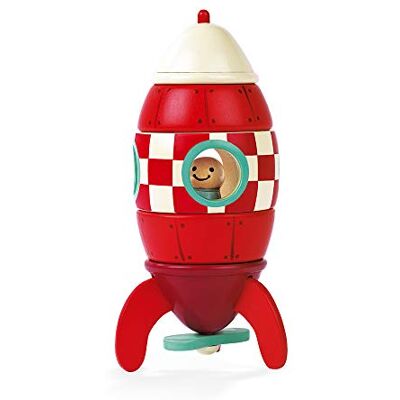 Janod Raket Magnet Kit Magnetische raket om te bouwen Houten speelgoed Bouwspel Fantaseren en bouwen vanaf 2 jaar, J05207 Janod Raket Magnet Kit Magnetische raket om te bouwen Houten speelgoed Bouwspel Fantaseren en bouwen vanaf 2 jaar, J05207