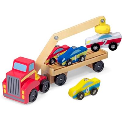 Melissa & Doug Magnetische transportwagen voor auto's en vrachtwagens, speelgoed voor jongens en meisjes vanaf 3 jaar Melissa & Doug Magnetische transportwagen voor auto's en vrachtwagens, speelgoed voor jongens en meisjes vanaf 3 jaar