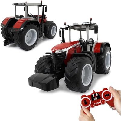Jamara 405301 Massey Ferguson 8S.285 1:16 2,4 GHz RC tractor, motorgeluid (uitschakelbaar), achteruitrijwaarschuwingsgeluid, stopfunctie, 2-wielaandrijving, rubberen banden, heldere leds, Jamara 405301 Massey Ferguson 8S.285 1:16 2,4 GHz RC tractor, motorgeluid (uitschakelbaar), achteruitrijwaarschuwingsgeluid, stopfunctie, 2-wielaandrijving, rubberen banden, heldere leds,