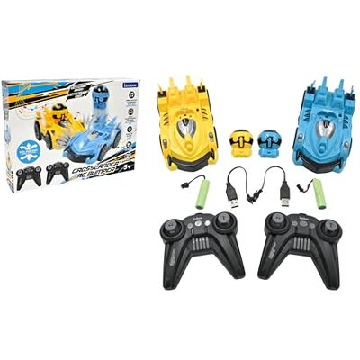 Lexibook , Crosslander® RC Bumper, set van 2 radiografisch bestuurde raceauto's, tot 12 km/u, 2 afneembare figuren, geluidseffecten en lichteffecten, geel/blauw, RC2 Lexibook , Crosslander® RC Bumper, set van 2 radiografisch bestuurde raceauto's, tot 12 km/u, 2 afneembare figuren, geluidseffecten en lichteffecten, geel/blauw, RC2