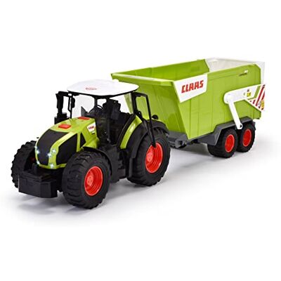 Dickie Toys CLAAS 203739004ONL Tractor met aanhanger (64 cm) groot tractorspeelgoed met vrijloopmechanisme voor kinderen vanaf 3 jaar, boerderijvoertuig met licht, geluid en vele Dickie Toys CLAAS 203739004ONL Tractor met aanhanger (64 cm) groot tractorspeelgoed met vrijloopmechanisme voor kinderen vanaf 3 jaar, boerderijvoertuig met licht, geluid en vele