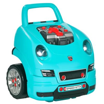 HOMCOM Mechanano Truck 2-in-1 Speelgoed DIY Kinderen Werkbank Kinderen Blauw Jeu d'Imitation Mécanicien, Nombreux Accessoires Total de 61 Pièces, Effets Sonores et Lumineux, PP ABS HOMCOM Mechanano Truck 2-in-1 Speelgoed DIY Kinderen Werkbank Kinderen Blauw Jeu d'Imitation Mécanicien, Nombreux Accessoires Total de 61 Pièces, Effets Sonores et Lumineux, PP ABS