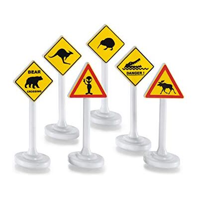Siku 0894, Internationale verkeersborden, kunststof, geel/wit, 6 borden, veelzijdig in gebruik Siku 0894, Internationale verkeersborden, kunststof, geel/wit, 6 borden, veelzijdig in gebruik