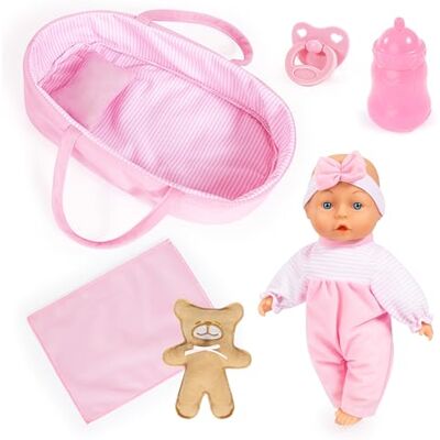 Bayer Design 92866AR Babypop, 28 cm, zacht lichaam, babypop, teddybeer, fopspeen, fles, kussen, deken Bayer Design 92866AR Babypop, 28 cm, zacht lichaam, babypop, teddybeer, fopspeen, fles, kussen, deken