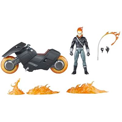 Marvel Hasbro Legends Series, Ghost Rider (Danny Ketch) met motorfiets, 85e verjaardag , verzamelfiguur voor volwassenen, 15 cm, geïnspireerd op strips Marvel Hasbro Legends Series, Ghost Rider (Danny Ketch) met motorfiets, 85e verjaardag , verzamelfiguur voor volwassenen, 15 cm, geïnspireerd op strips