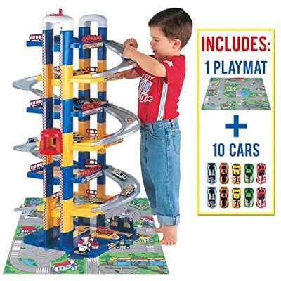 M MOLTO MOLTO Kinderparkeerplaats met 7 verdiepingen met garage, hellingen, wasserette, lift, tankstation en smeerzone bevat 10 auto's en wandtapijten in het spel + 3 jaar M MOLTO MOLTO Kinderparkeerplaats met 7 verdiepingen met garage, hellingen, wasserette, lift, tankstation en smeerzone bevat 10 auto's en wandtapijten in het spel + 3 jaar