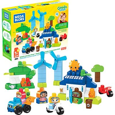 Mega Bloks First Builders Groene Stad, ecologisch huis, bouwspel, 92 delen, waarvan grote blokken en 4 figuren, voor kinderen en baby's vanaf 1 jaar, HCG36 Mega Bloks First Builders Groene Stad, ecologisch huis, bouwspel, 92 delen, waarvan grote blokken en 4 figuren, voor kinderen en baby's vanaf 1 jaar, HCG36