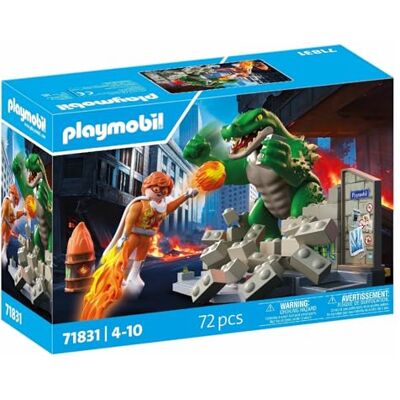 Playmobil Heroes heldenshow met de reuzenhagedis speelgoed vanaf 4 jaar cadeau voor kinderen spannende actieset met beweegbare reuzenhagedis en gebroken muur 71831 Playmobil Heroes heldenshow met de reuzenhagedis speelgoed vanaf 4 jaar cadeau voor kinderen spannende actieset met beweegbare reuzenhagedis en gebroken muur 71831