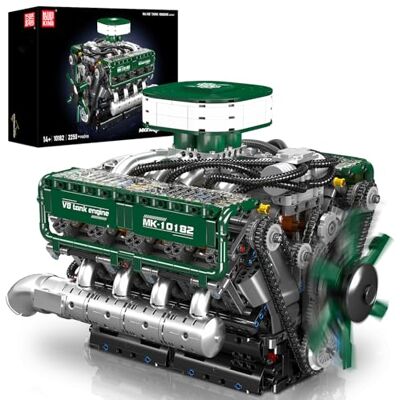 Mould King 10182 Techniek V8 Motorbouwset 2250 stuks Twin-Turbo Engine bouwsteen model speelgoed klemblokken Mould King 10182 Techniek V8 Motorbouwset 2250 stuks Twin-Turbo Engine bouwsteen model speelgoed klemblokken