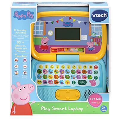 VTech Peppa Pig Smart Play Laptop Interactieve leerlaptop voor kinderen met letters en cijfers Geschikt voor jongens en meisjes van 2, 3, 4, 5 en 6 jaar VTech Peppa Pig Smart Play Laptop Interactieve leerlaptop voor kinderen met letters en cijfers Geschikt voor jongens en meisjes van 2, 3, 4, 5 en 6 jaar