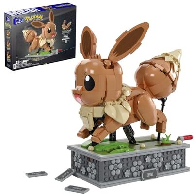 Mega Bloks MEGA Pokémon HTH71 Bouwpakket, Eevee, mobiel, 1381 delen, om te rennen met de zwengel, speelgoed voor verzamelaars om te monteren en te presenteren Mega Bloks MEGA Pokémon HTH71 Bouwpakket, Eevee, mobiel, 1381 delen, om te rennen met de zwengel, speelgoed voor verzamelaars om te monteren en te presenteren