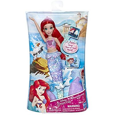 Disney Prinsessen Prinses Ariel zingende pop, zingt in het Frans, 30 cm, E4638ES0 Disney Prinsessen Prinses Ariel zingende pop, zingt in het Frans, 30 cm, E4638ES0