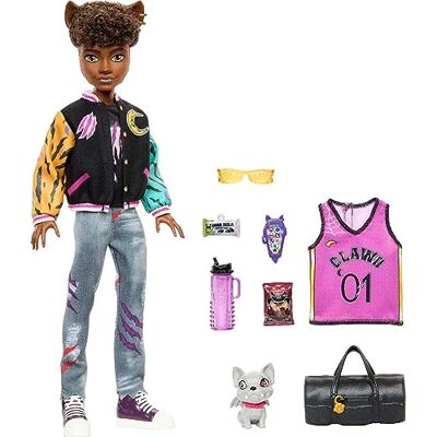 Monster Cable Clawd Wolf scharnierpop met Bulldog waterspuwers en thematische accessoires, om te verzamelen, speelgoed voor kinderen, vanaf 4 jaar, HNF65 Monster Cable Clawd Wolf scharnierpop met Bulldog waterspuwers en thematische accessoires, om te verzamelen, speelgoed voor kinderen, vanaf 4 jaar, HNF65