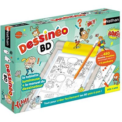 Nathan Dessineo – BD – lichtgevend tekenbord – bord om je strips stap voor stap te maken – leren tekenen – vanaf 7 jaar Nathan Dessineo – BD – lichtgevend tekenbord – bord om je strips stap voor stap te maken – leren tekenen – vanaf 7 jaar