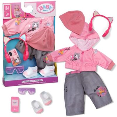 BABY born Relax outfit 43 cm, compatibel met Click & Play Jas met capuchon, broek, muts, bril, hoofdtelefoon en smartphone, compatibel met Click & Play BABY born Relax outfit 43 cm, compatibel met Click & Play Jas met capuchon, broek, muts, bril, hoofdtelefoon en smartphone, compatibel met Click & Play