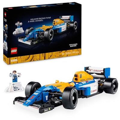 Lego Icons Williams Racing FW14B en Nigel Mansell 10353 Bouwset voor volwassenen, F1 auto model, pilotenverzamelaar, minifiguur, helm, cadeau-idee, 799 stuks Lego Icons Williams Racing FW14B en Nigel Mansell 10353 Bouwset voor volwassenen, F1 auto model, pilotenverzamelaar, minifiguur, helm, cadeau-idee, 799 stuks
