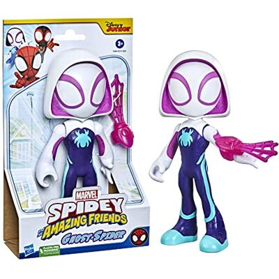 Hasbro Marvel Spidey en zijn buitengewone vrienden, groot Ghost-Spider-figuur, kleutersuperheldenspeelgoed Hasbro Marvel Spidey en zijn buitengewone vrienden, groot Ghost-Spider-figuur, kleutersuperheldenspeelgoed