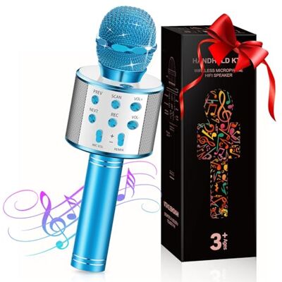GeschenPark Speelgoed vanaf 3 tot 12 jaar voor jongens en meisjes, karaoke-microfoon voor kinderen van 4 tot 10 jaar, paascadeau GeschenPark Speelgoed vanaf 3 tot 12 jaar voor jongens en meisjes, karaoke-microfoon voor kinderen van 4 tot 10 jaar, paascadeau