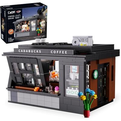 Jamara 402884 CADA Coffee House Bricks vanaf 14 jaar techniek voor jongens en meisjes cadeau-idee bouwset met ledlicht gedetailleerd design Jamara 402884 CADA Coffee House Bricks vanaf 14 jaar techniek voor jongens en meisjes cadeau-idee bouwset met ledlicht gedetailleerd design