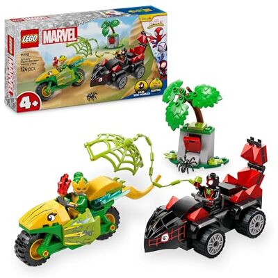 Lego Marvel achtervolging tussen Spin en Electro in dino-voertuigen, bouwspeelgoed met superheldenauto voor kinderen vanaf 4 jaar, Spidey en zijn buitengewone vrienden 11198 Lego Marvel achtervolging tussen Spin en Electro in dino-voertuigen, bouwspeelgoed met superheldenauto voor kinderen vanaf 4 jaar, Spidey en zijn buitengewone vrienden 11198
