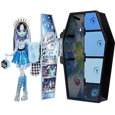Monster Cable Monsterlijke geheime set, pop Frankie Stein, serie Irisé, met doodsklokje en meer dan 21 accessoires, speelgoed voor kinderen vanaf 4 jaar, HNF75 Monster Cable Monsterlijke geheime set, pop Frankie Stein, serie Irisé, met doodsklokje en meer dan 21 accessoires, speelgoed voor kinderen vanaf 4 jaar, HNF75