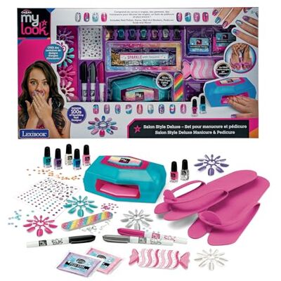 Lexibook , Salon Style Deluxe – manicure en pedicure, roze/blauw, CRSS32 Lexibook , Salon Style Deluxe – manicure en pedicure, roze/blauw, CRSS32