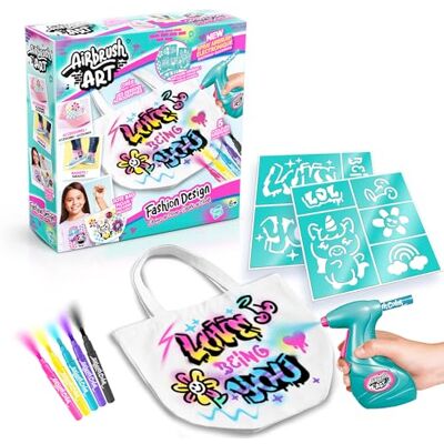 Canal Toys Airbrush Art Fashion Design Kit met elektronische spray, sjablonen en viltstiften AIR 016 Canal Toys Airbrush Art Fashion Design Kit met elektronische spray, sjablonen en viltstiften AIR 016