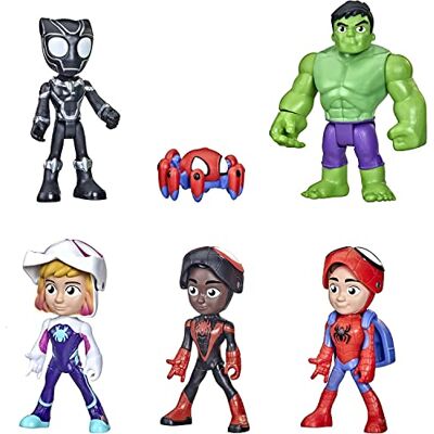 Hasbro Marvel Spidey and His Amazing Friends geheime identiteit figuren multipack met opklapbare maskers, vanaf 3 jaar Hasbro Marvel Spidey and His Amazing Friends geheime identiteit figuren multipack met opklapbare maskers, vanaf 3 jaar