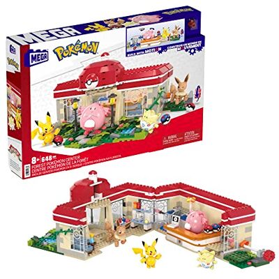 Mega Bloks MEGA Pokémon Coffret Centre Pokémon De La Forêt,Jeu De Briques De Construction Pour Enfants Et Adultes,Figurines Pikachu,Leveinard, Évoli Et Togepi, 648 Pièces,Jouet pour Enfant de 7 ans et Plus,HNT93 Mega Bloks MEGA Pokémon Coffret Centre Pokémon De La Forêt,Jeu De Briques De Construction Pour Enfants Et Adultes,Figurines Pikachu,Leveinard, Évoli Et Togepi, 648 Pièces,Jouet pour Enfant de 7 ans et Plus,HNT93
