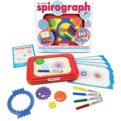 SilverLit SPIROGRAPH Junior Creatieve hobby's Activiteitenset 80 uitvoeringsmogelijkheden Inclusief 4 klassieke Spirograph wielen Geometrische figuren maken Vanaf 3 jaar. SilverLit SPIROGRAPH Junior Creatieve hobby's Activiteitenset 80 uitvoeringsmogelijkheden Inclusief 4 klassieke Spirograph wielen Geometrische figuren maken Vanaf 3 jaar.
