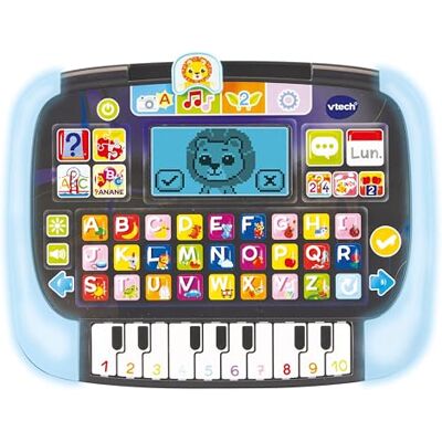 VTech Bit Smart Tablet, educatief kindertablet met verlicht display, ABC-toetsenbord en 10 pianotoetsen, 8 activiteiten en 4 speelmodi, Italiaanse taal, batterijen inbegrepen, 2-5 jaar VTech Bit Smart Tablet, educatief kindertablet met verlicht display, ABC-toetsenbord en 10 pianotoetsen, 8 activiteiten en 4 speelmodi, Italiaanse taal, batterijen inbegrepen, 2-5 jaar
