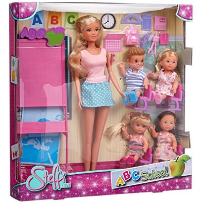 Simba Steffi Love Maitresse d'Ecole modepop 29 cm schilderij en accessoires + 4 leerlingen 105730472002 Simba Steffi Love Maitresse d'Ecole modepop 29 cm schilderij en accessoires + 4 leerlingen 105730472002
