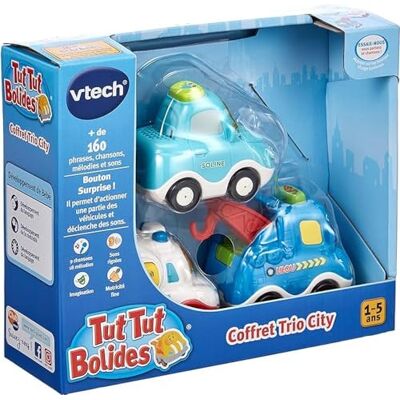 VTech Toet Toet Auto's, Trio City-set, 3 interactieve auto's, sedan, sleepwagen en ambulance, muziek- en geluidsspeelgoed, cadeau voor kinderen van 1 jaar tot 5 jaar, inhoud in het Frans VTech Toet Toet Auto's, Trio City-set, 3 interactieve auto's, sedan, sleepwagen en ambulance, muziek- en geluidsspeelgoed, cadeau voor kinderen van 1 jaar tot 5 jaar, inhoud in het Frans